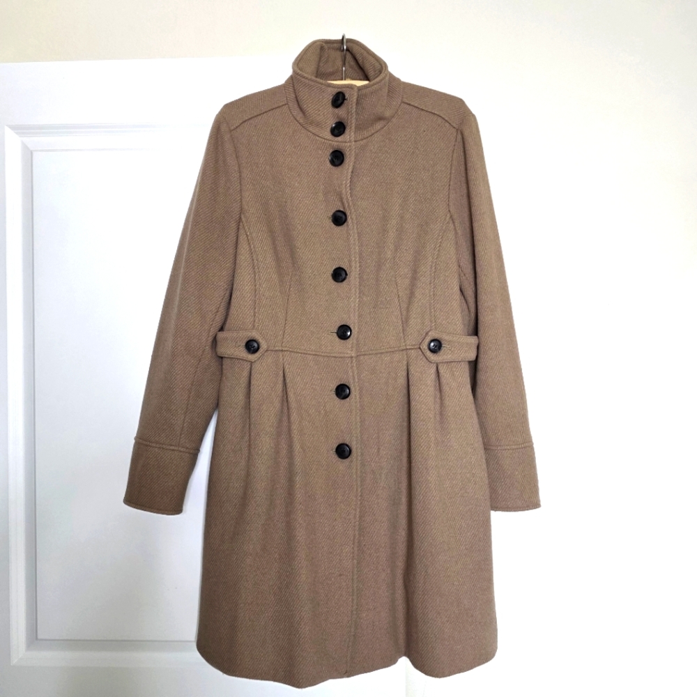 Mango Tan Trench Coat with Belted Waist and Classic Design - Size XL